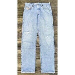 Vintage 90s Diesel Light Wash Straight Leg Basic Jeans Size 36 Button Fly